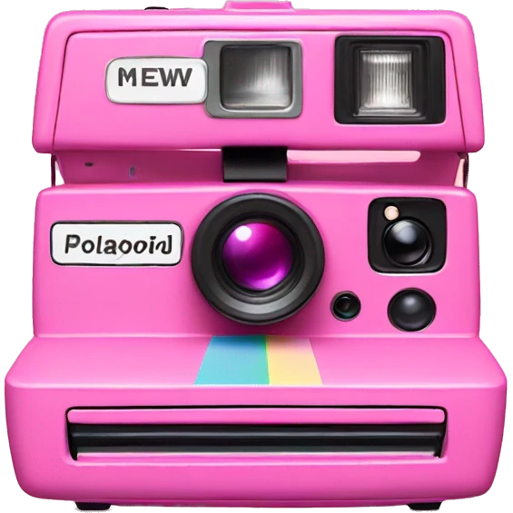 pink polaroid camera  emoji