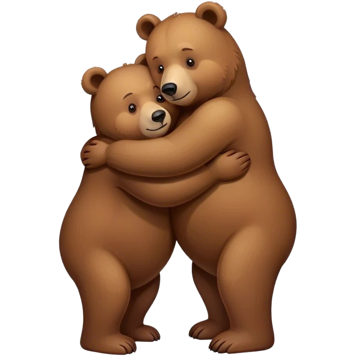 Bear hugging each other emoji