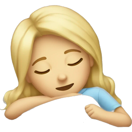Blonde girl taking a nap emoji