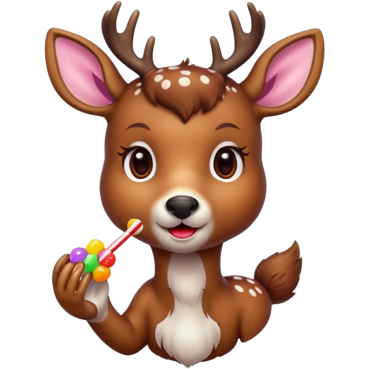 Deer eating candy emoji