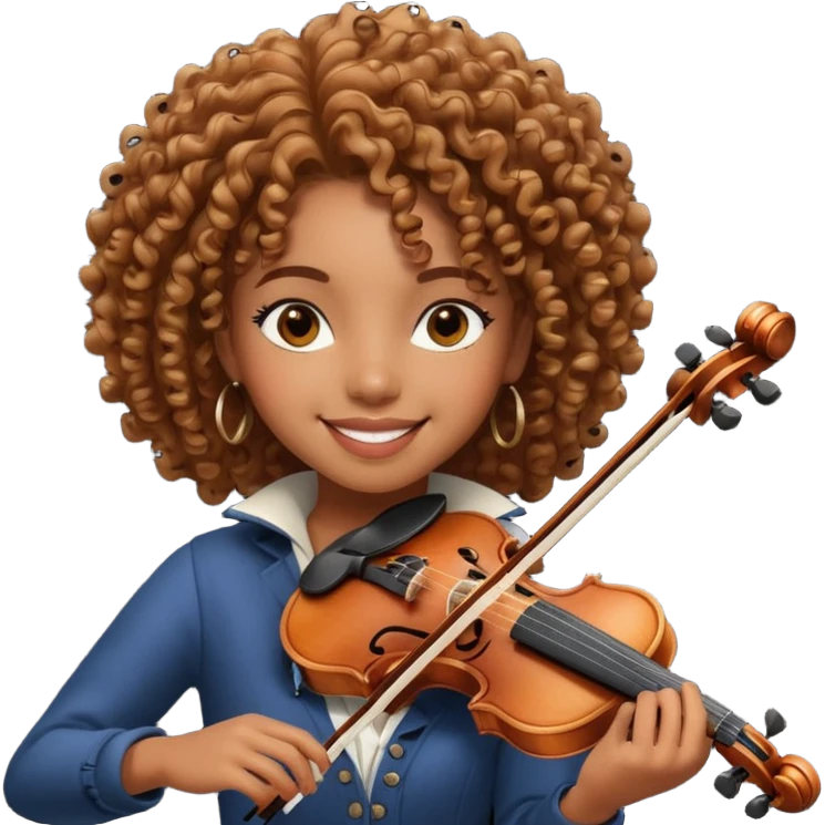 black girl playing violin emoji
