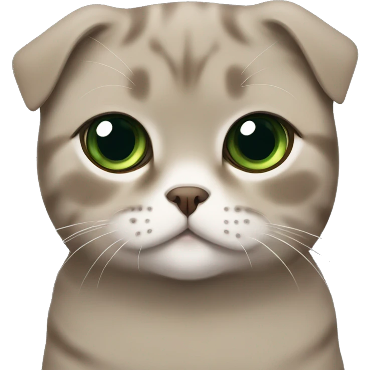 scottish fold brown and green eyes emoji