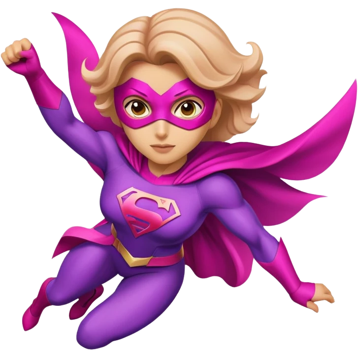 pink violet woman superhero flying emoji