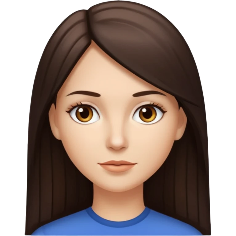 Mulher branca, cabelos longos liso moreno iluminado com luzes no meio  emoji