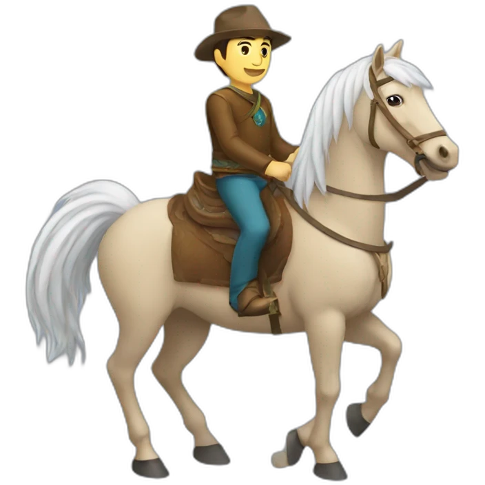Kazakh guy on horse emoji