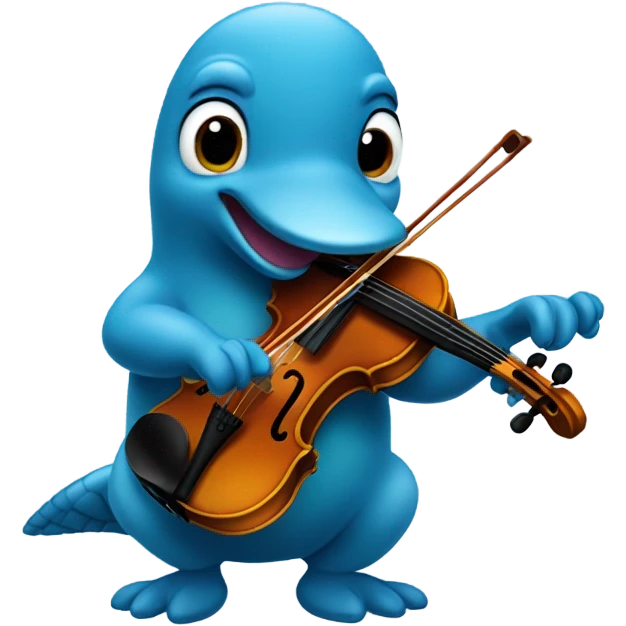 Blue Platypus playing violin emoji