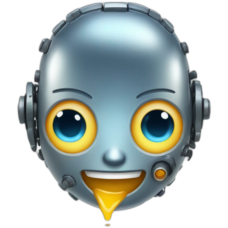 /robotic-Grinning-Face-with-Sweat-drop emoji