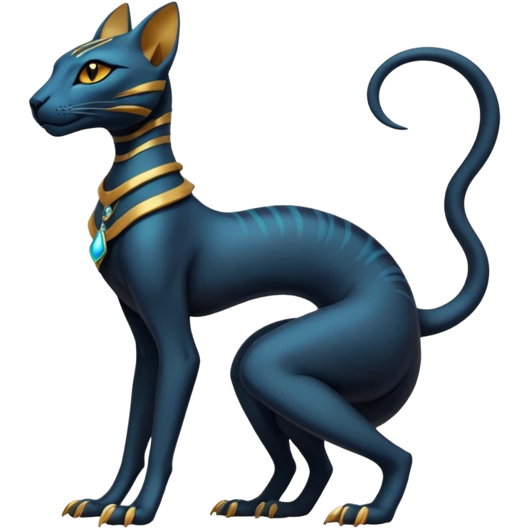 Futuristic Ethereal Beautiful Elegant Salandit-Bastet-Fakémon-hybrid-creature (full body)  emoji