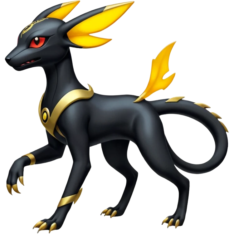 Futuristic Samaria-Salandit-Umbreon-Houndoom-Genesect-Pokémon-Fakémon-hybrid-creature emoji