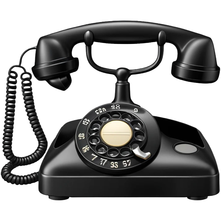 A vintage rotary corded phone with handset and spiral cord emoji