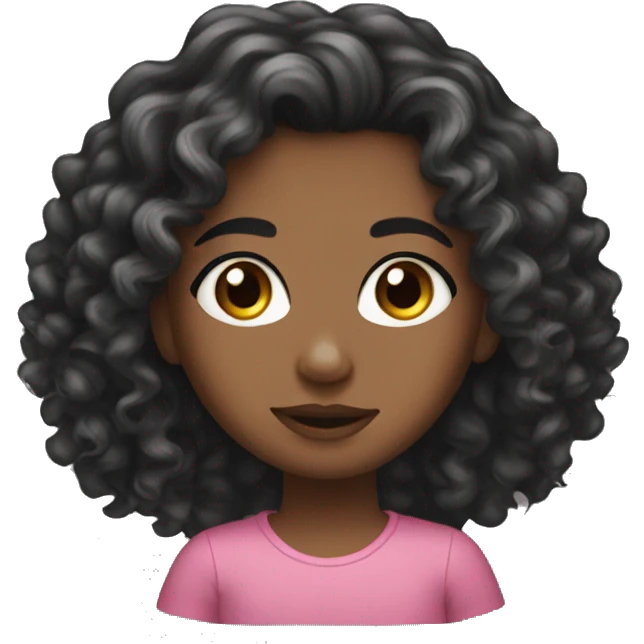 girl long curly hair long eyelashes  emoji
