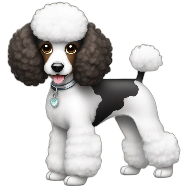 poodle black brown white emoji