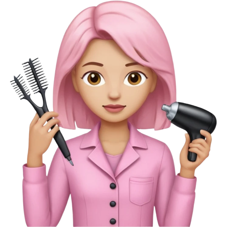 hairdresser with light pink clothes emoji