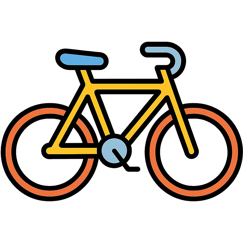 bike icon with color and black outlines emoji