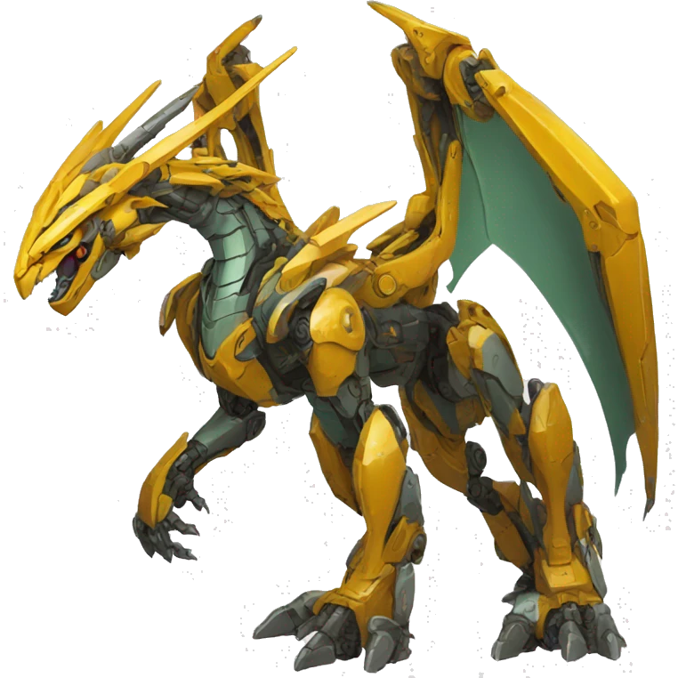 Futuristic Mecha Dragon full body emoji