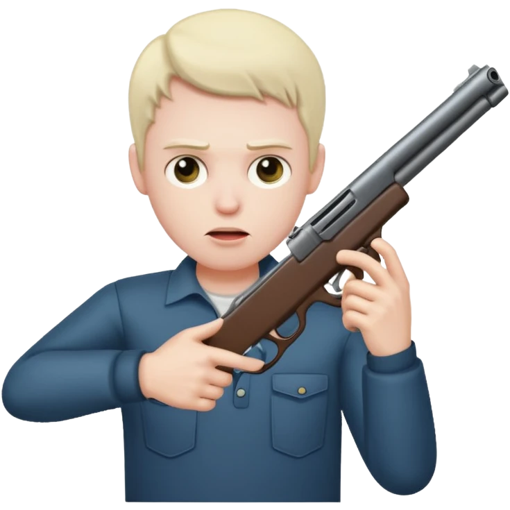 Face shooting himself with a gun emoji