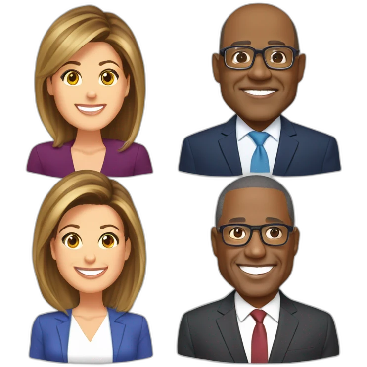 head cutouts of Savannah Guthrie, Hoda Kotb, Al Roker, and Craig Melvin emoji