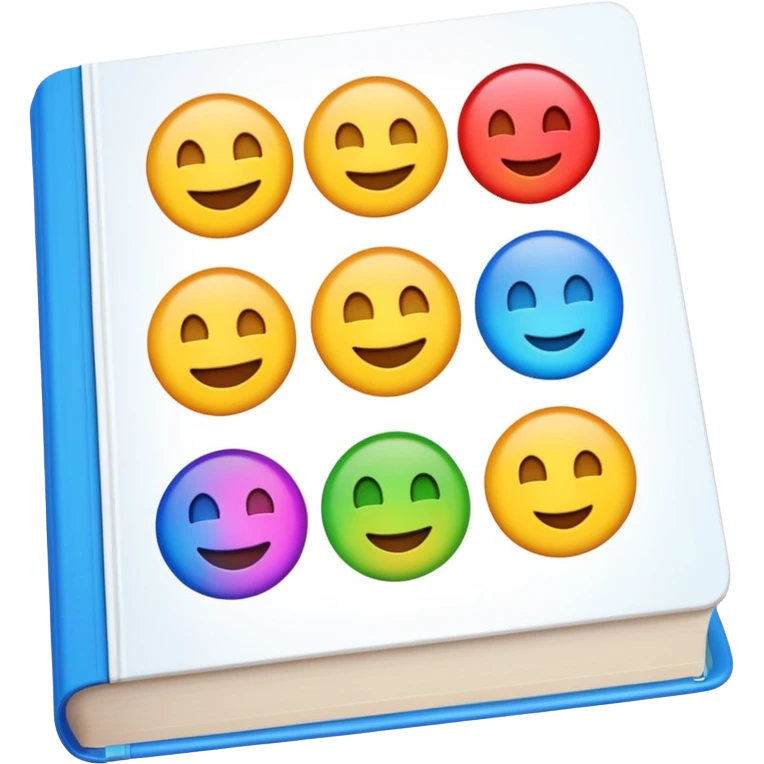 A textbook with the word 'emoji' written on the cover emoji