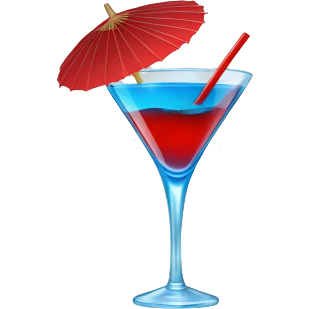 Blue Cocktail drink with a red mini-parasol emoji