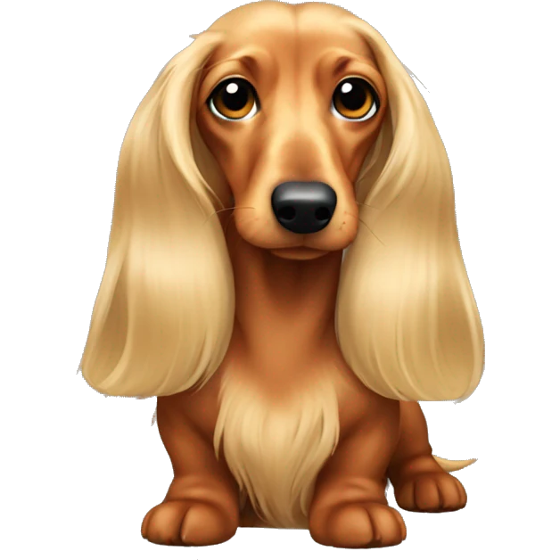 long haired  blonde daschund emoji