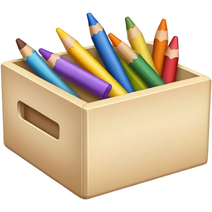 Box of crayons with different colors emoji