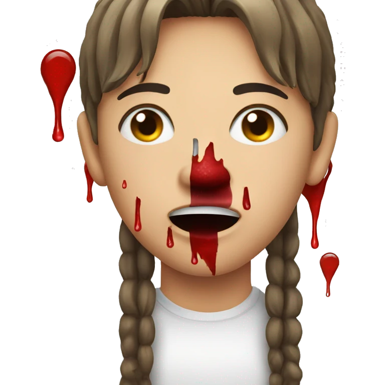 Face emoji with nose bleeding emoji