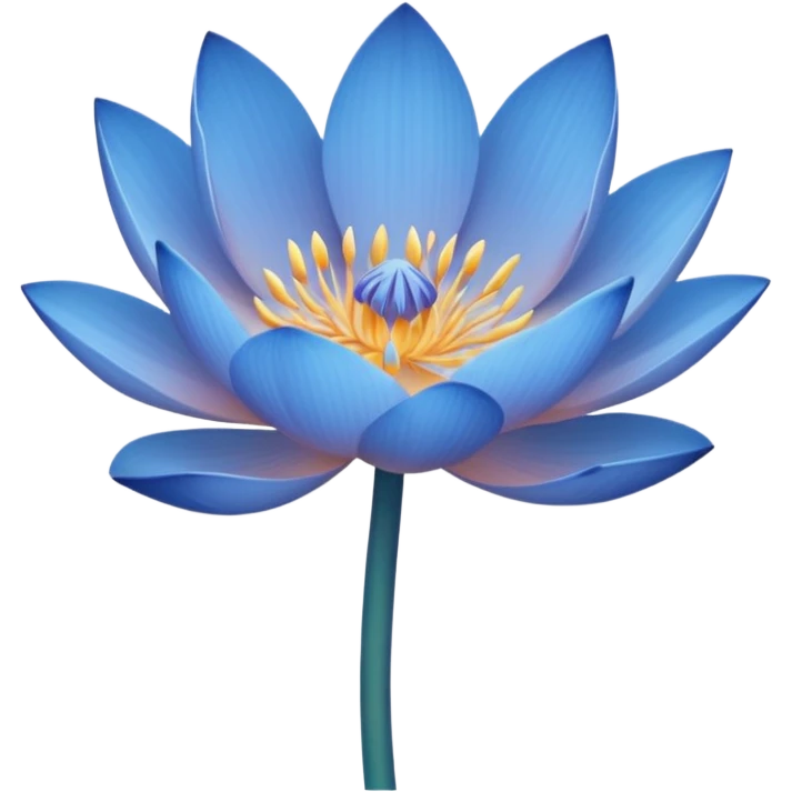 Blue lotus with a side bend emoji