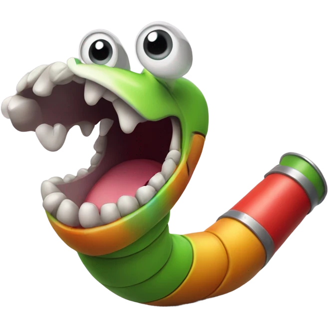 Worm holding bazooka emoji