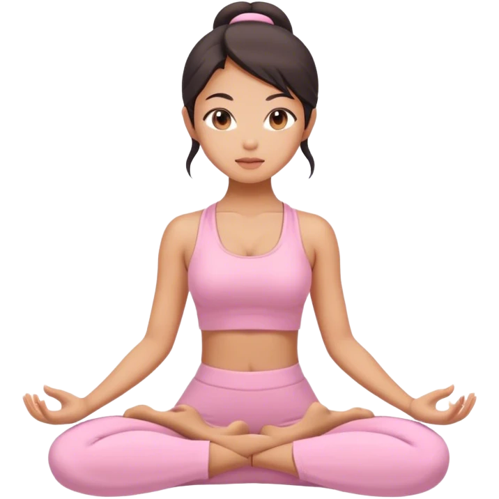 asian yoga girl light pink clothes  emoji