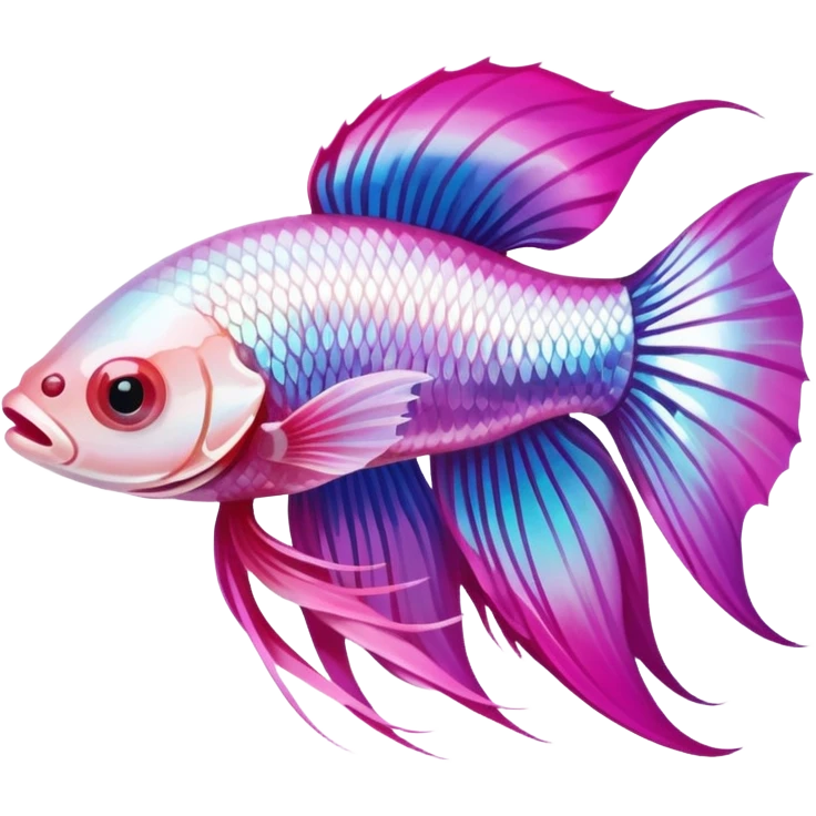 pink and white beautiful betta fish emoji
