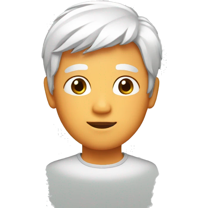 Apricot face with white hair emoji
