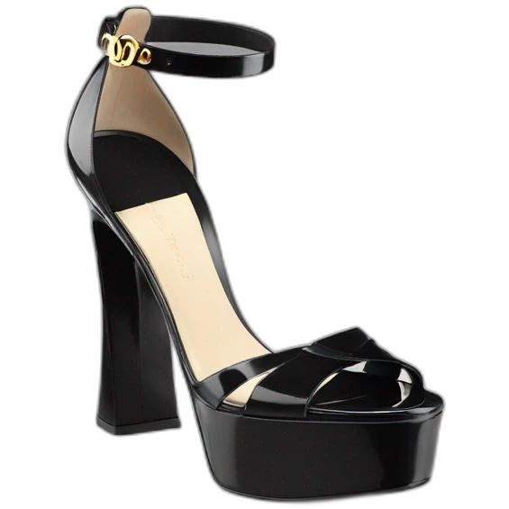 Ysl TRIBUTE PLATFORM SANDAL black PATENT LEATHER emoji