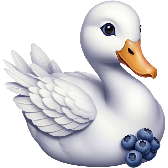 goose biting a blueberry emoji