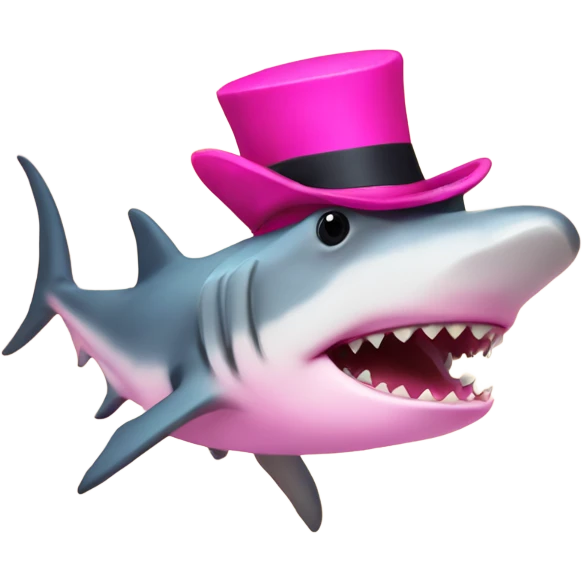 Hammerhead shark with a pink top hat  emoji