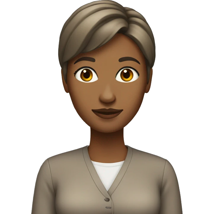 female Teacher with blondish brown haiand brown eyes emoji