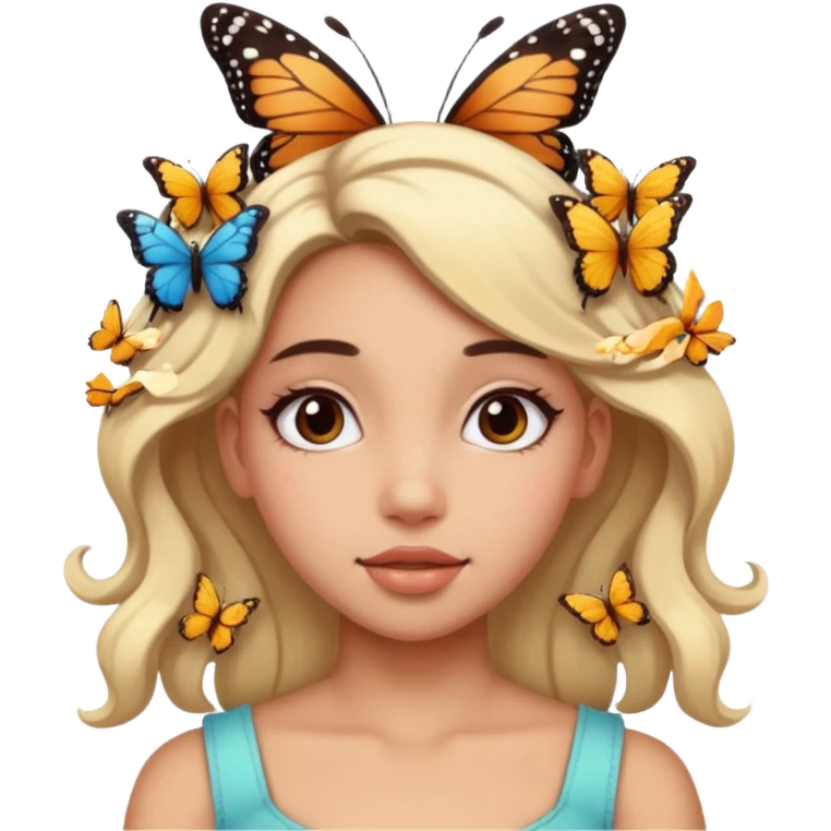 Girl with butterflies in her hair emoji