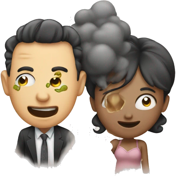 Loving couple farting emoji