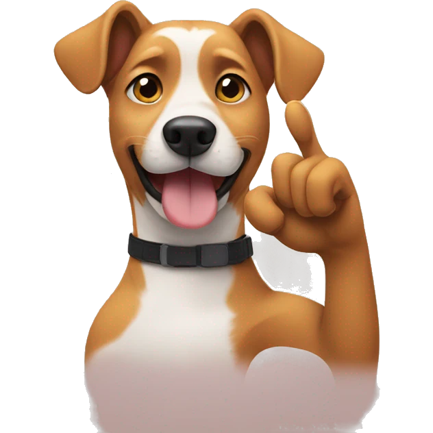 Dog doing an OK sign emoji