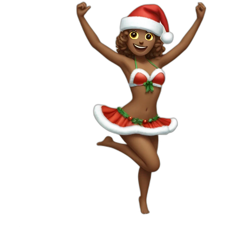 dansing-christmas-bikini-full-body emoji