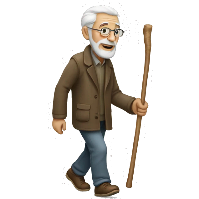 old man walking with stick emoji