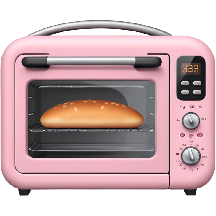 Cute emoji-style Ninja Combi countertop oven, pastel pink appliance, rounded edges, soft highlights, simple shadows, modern kitchen gadget aesthetic, realistic, centered, white background emoji