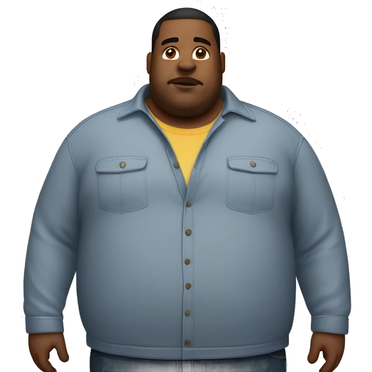 Fat man with overshirt chest up emoji