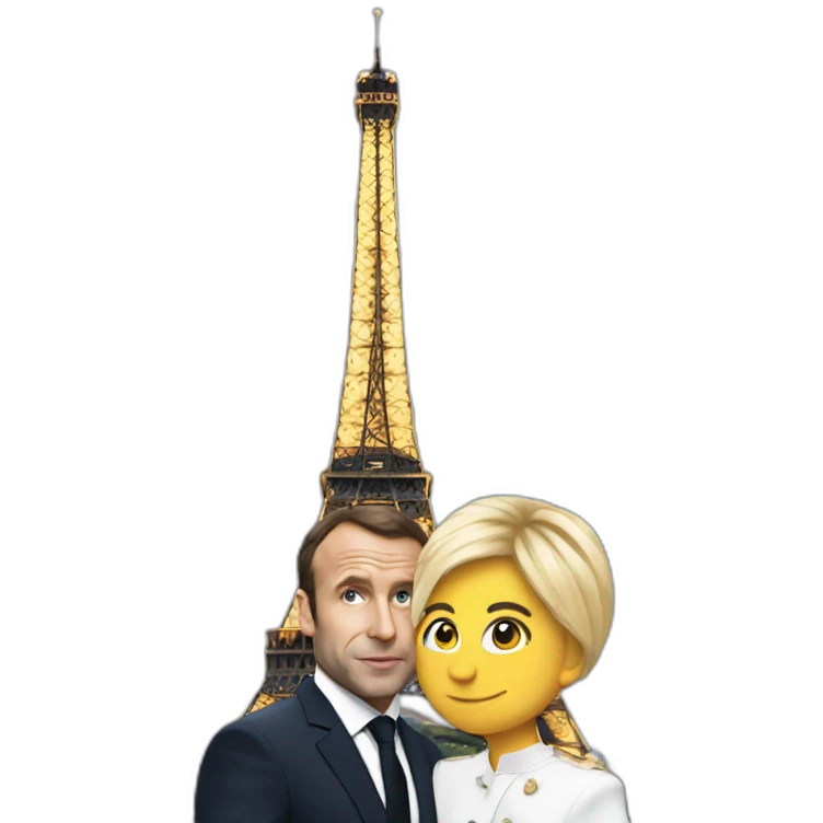 Macron sur tour Eiffel emoji
