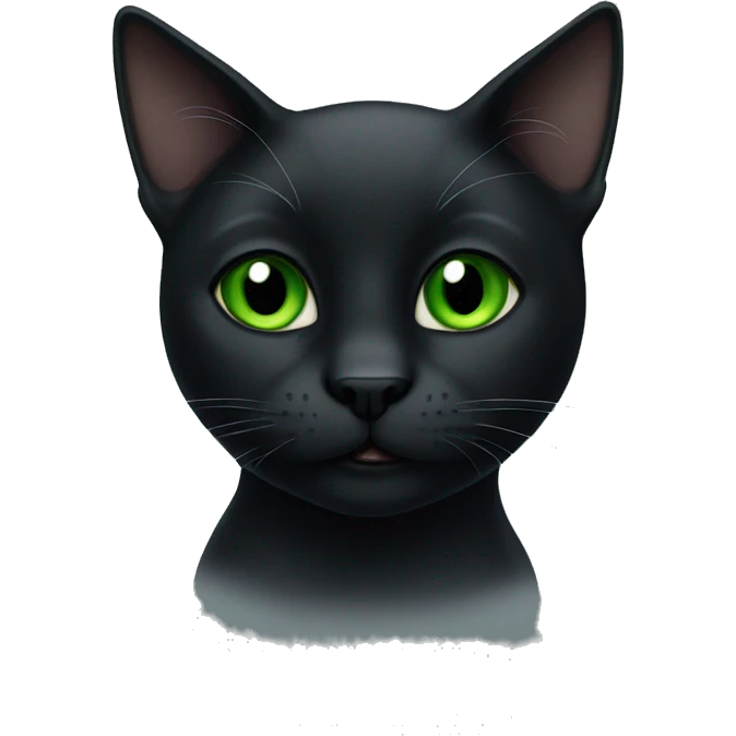black cat green eyes emoji