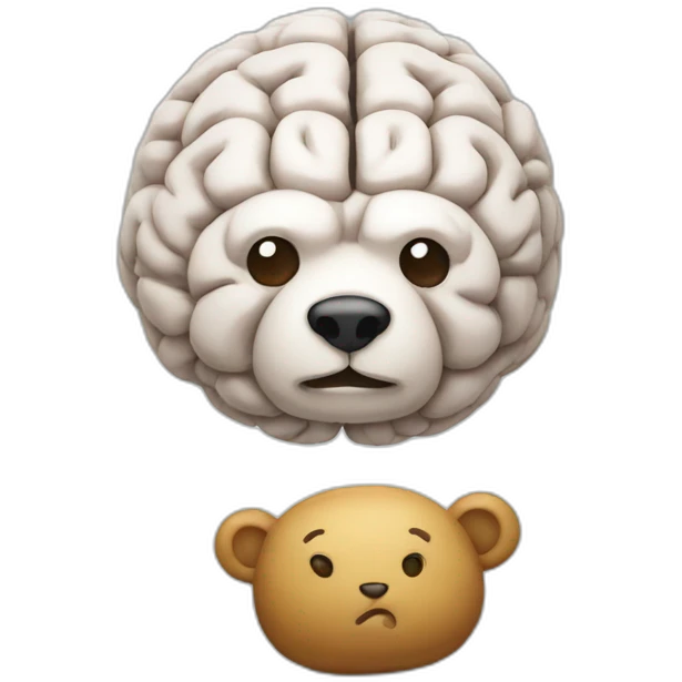 emoji brain holds bear emoji
