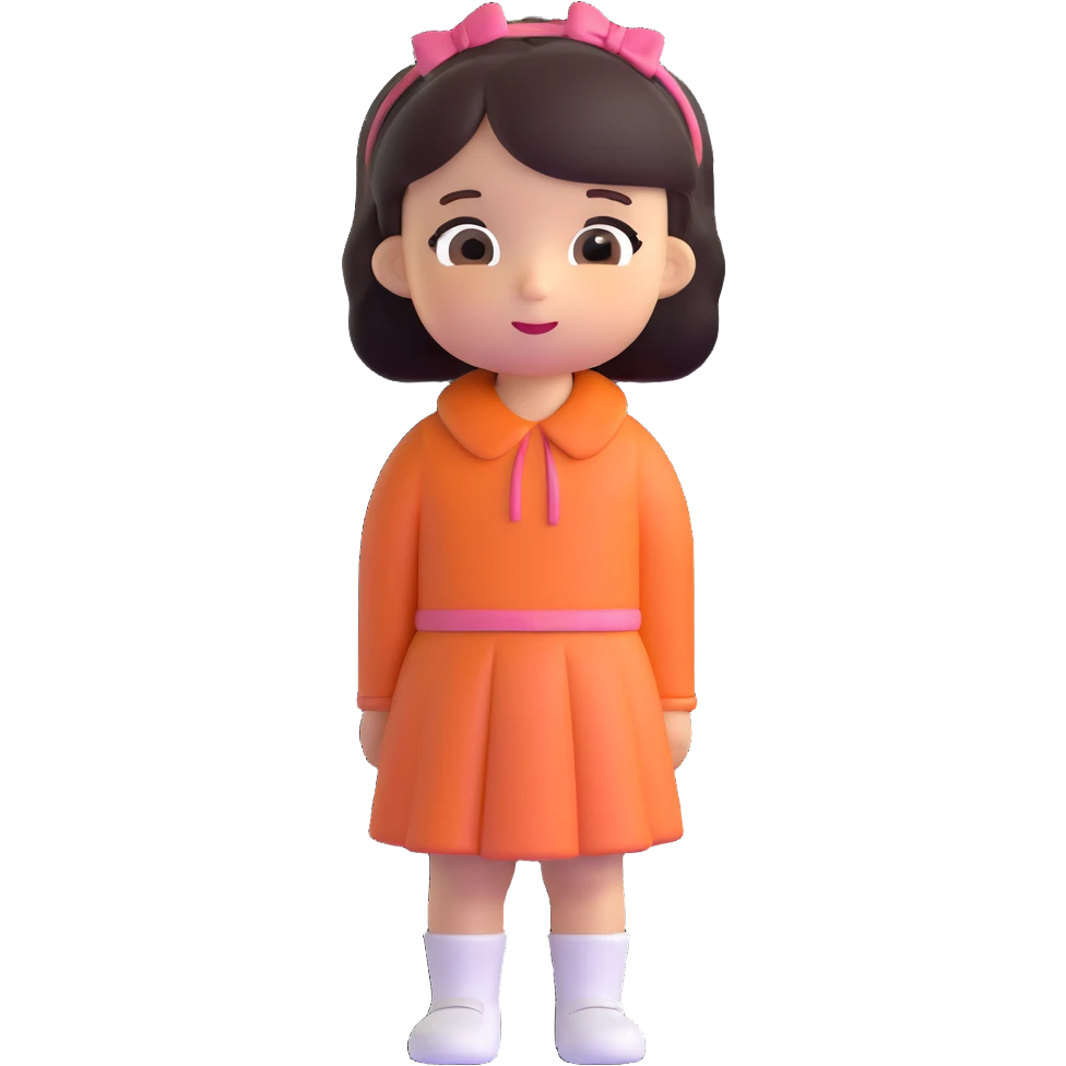 A little girl, modern and dimensional emoji