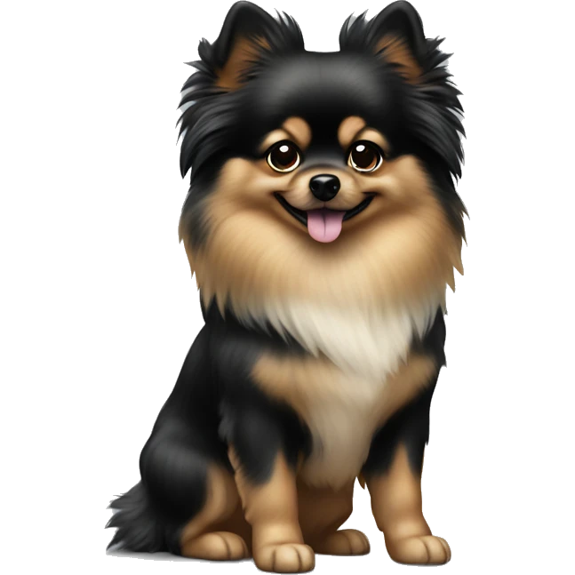 Pomeranian merle black emoji