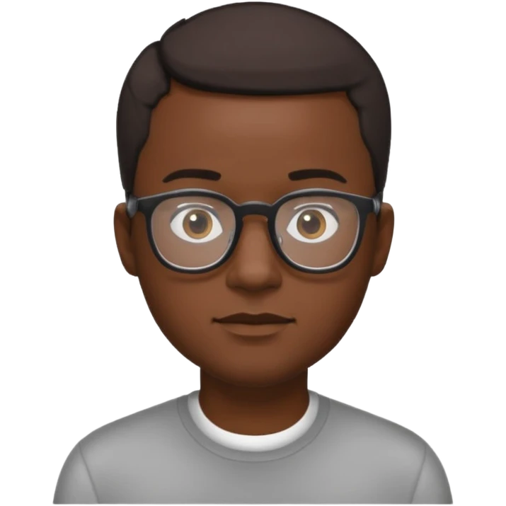 black man with short hair and glasses emoji