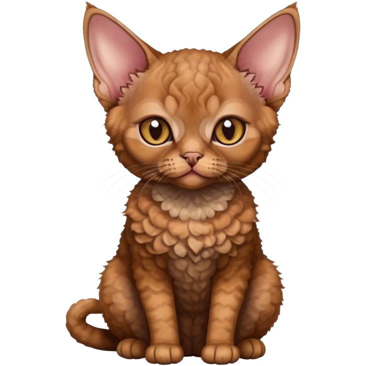Brown Devon cat sitting emoji