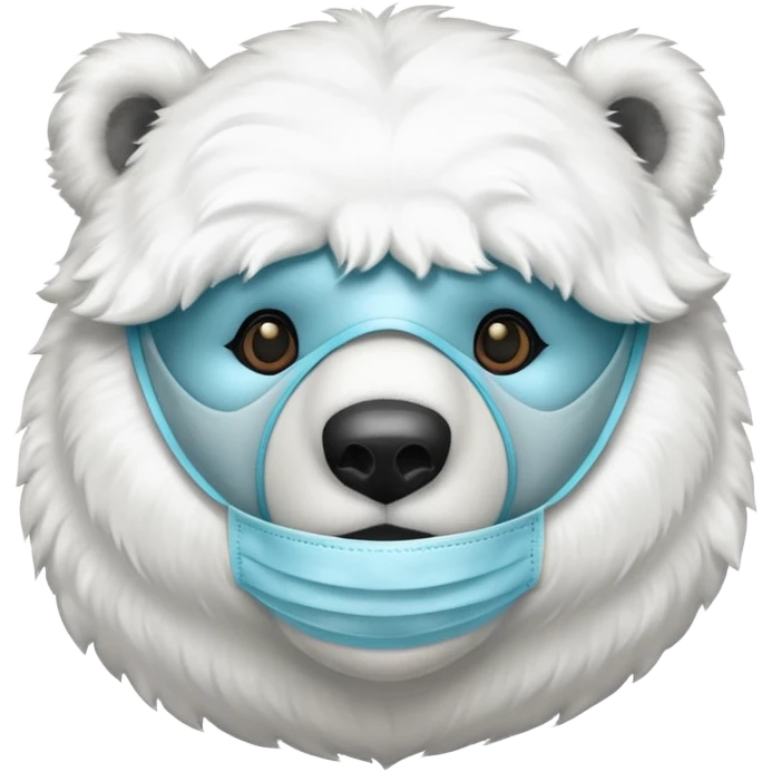Polar bear wearing face  mask emoji